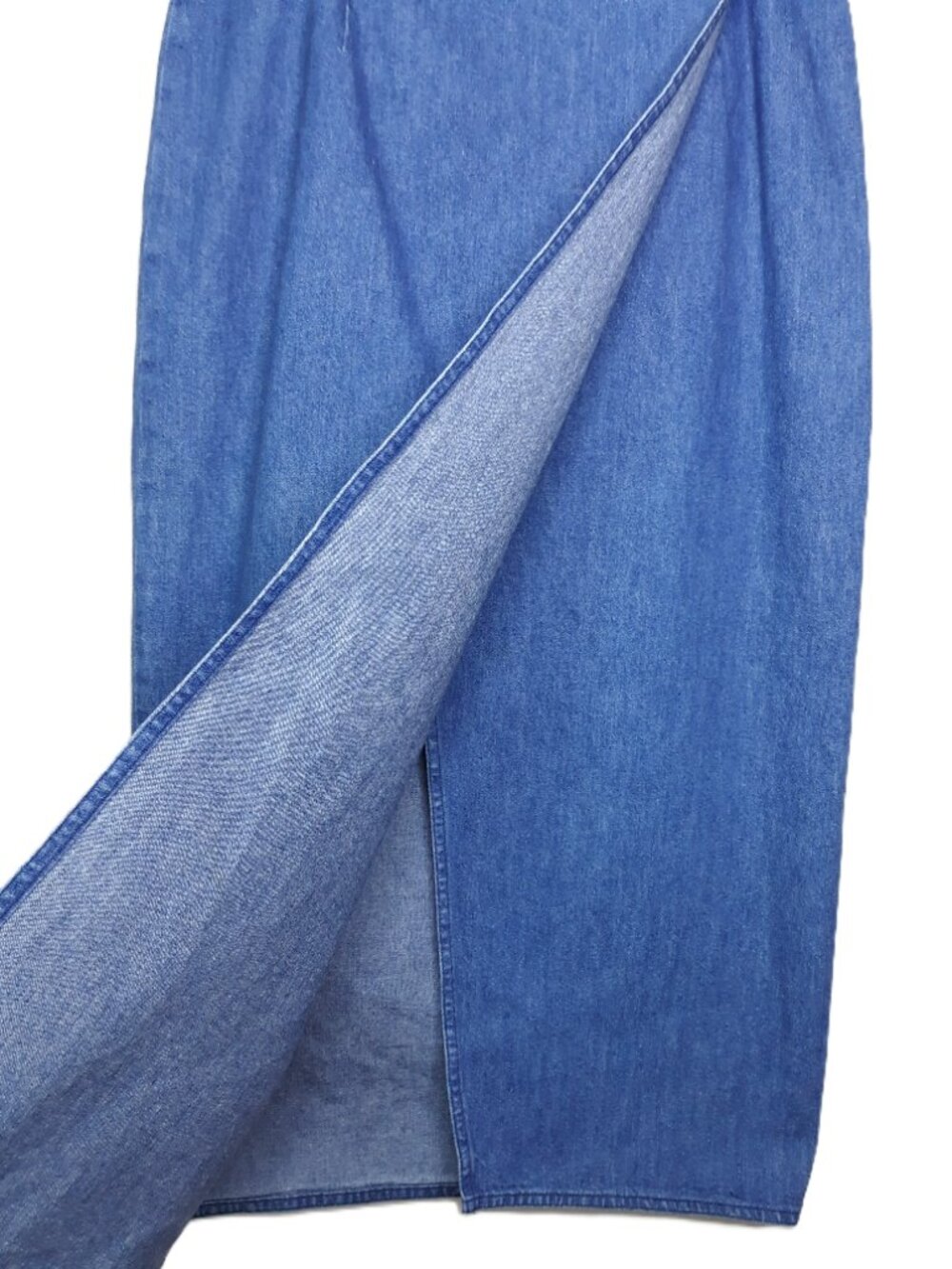 Vintage 80s/90s Ralph Lauren Country Denim Wrap Midi Skirt 6 - Picture 2 of 7
